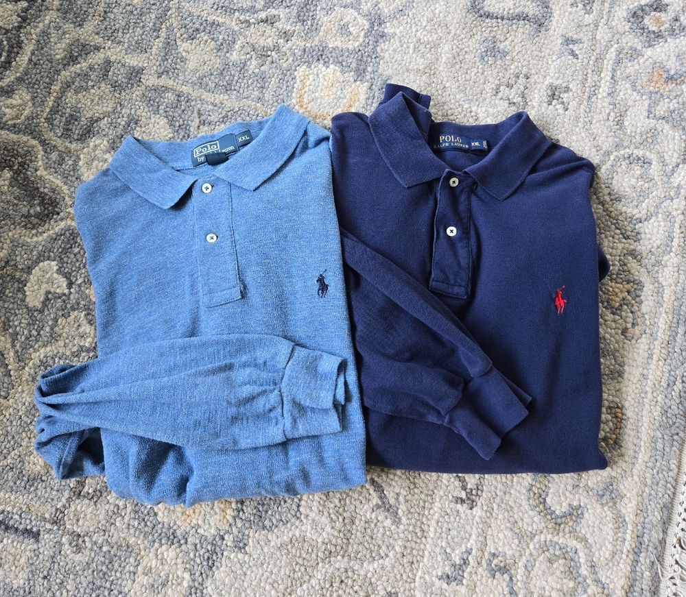 2 POLO by Ralph Lauren Men's Blue and Navy Polos XXL
